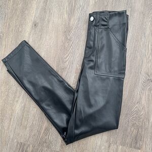 Superdown Black Faux Leather Pants